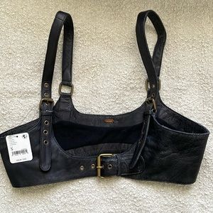 Free people black harness small nwt